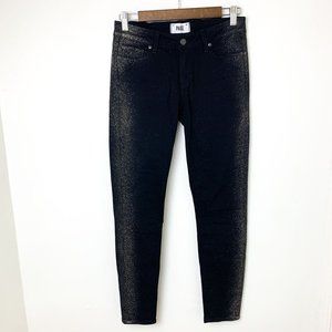 Paige Verdugo Ankle black gold glitter jeans 27